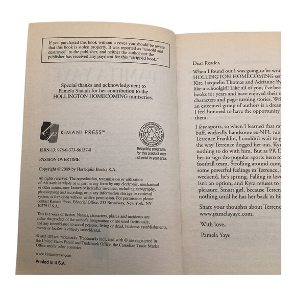 Passion Overtime By Pamela Yaye 2009 Kimani Romance Paperback - Picture 3 of 11